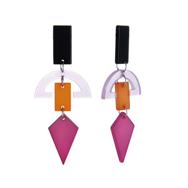 Hot Pink Orange NTTHNCF 1 пара акриловых карамельных цветов длинные висячие серьги в виде листьев женские массивные ювелирные изделия - Окраска металла: Hot Pink Orange