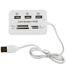 Micro USB Hub Combo 2.0 3 Ports Card Reader High Speed Multi USB Splitter Hub USB Combo All In One PC Computer Accessories