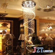 W Spiral Crystal Chandelier Modern Ceiling Lamps Fixture Living Room Stairs Corridor Lighting Round Hanging Lamps Bulbs Included