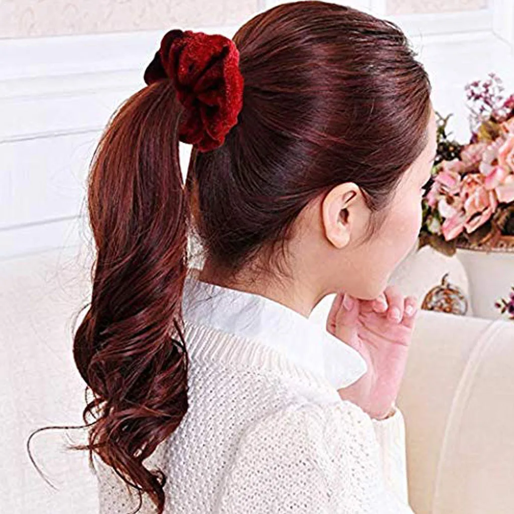 9/15/20 pcs Velvet satin Hairband Scrunchie Pure Grip Soft Loop Holder Stretchy Headband hair Ties Haircut Accessories