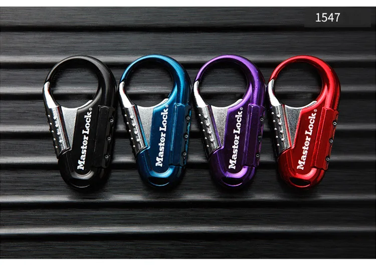 Master Lock Password Lock Padlock Outdoor Mountaineering Hook Lock Zinc alloy 3-digit code Locks for Luggage Bag Backpack  (7)