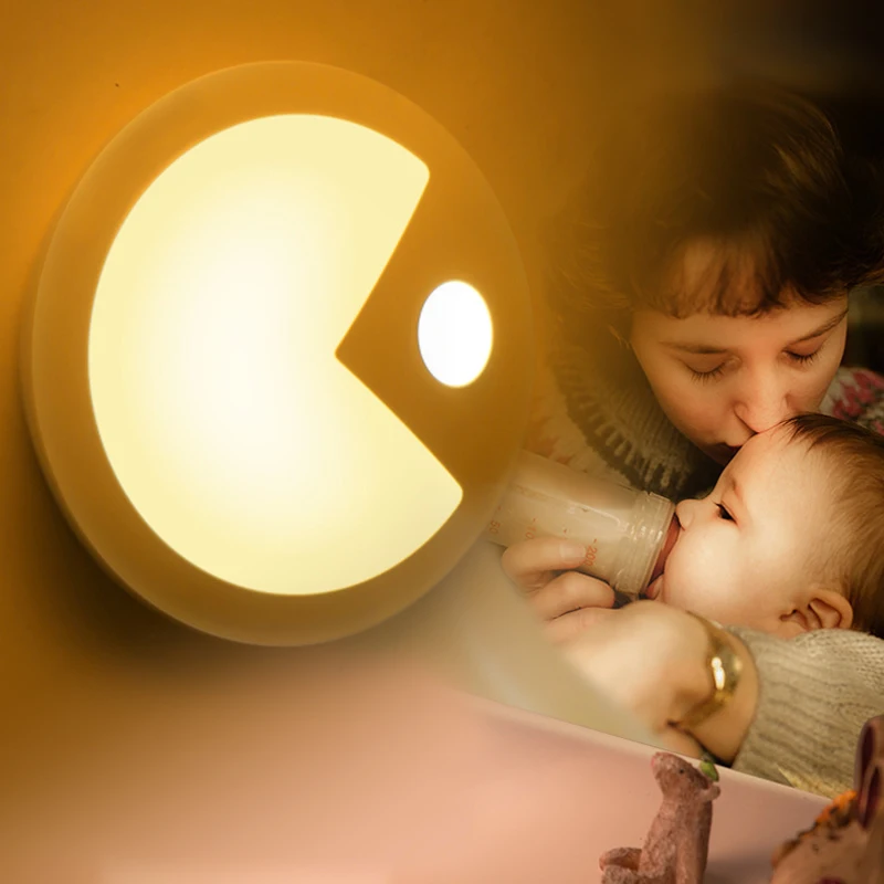 

Jiaderui PIR Light Sensor LED Baby Creative Eat Peas Night Light Kids Bedroom Intelligent Corridor Led Cabinet Closet Wall Lamps