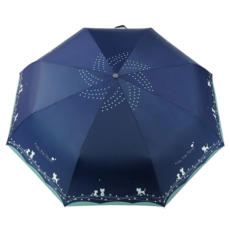 

High Quality Romantic Cute Automatic Sunshade Umbrella Rain Women 2016 New Novelty Items Creative parasol Cat Brand Umbrellas