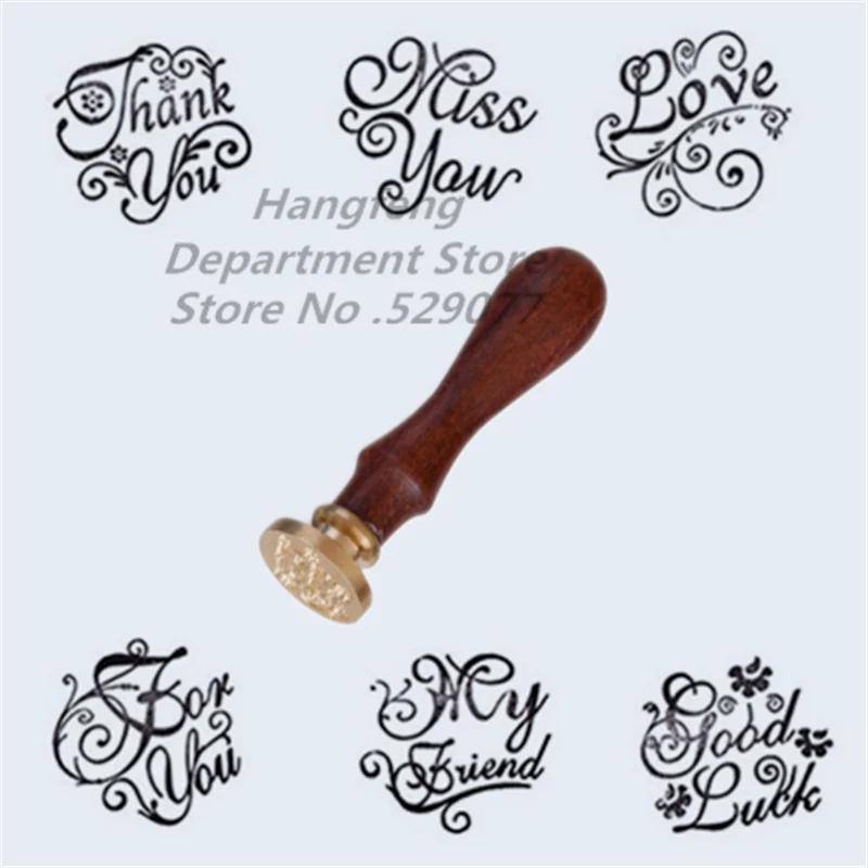 

6 designs Blessing series Sealing Wax Stamps Wedding Invitation Wooden Handle Stamps for Various festivals Card Wax Seal Stamp