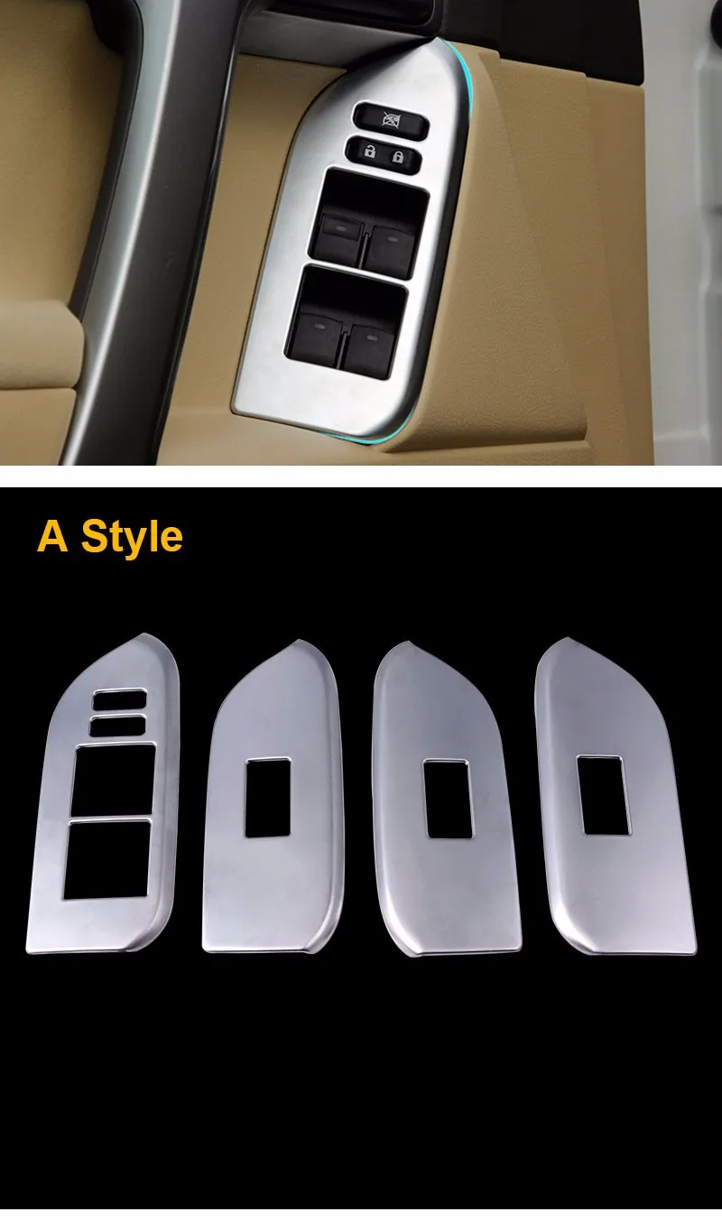 QCBXYYXH для Toyota Prado2010- автомобильный Стайлинг из нержавеющей стали 4 шт./компл. межкомнатные двери окна лифт переключатель панель Крышка блестки