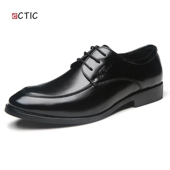 

ECTIC New Arrival Luxury Brand Flats Men Leather Formal Dress Oxfords Wedding Brogues Shoes Zapatos Hombre Wingtip Design