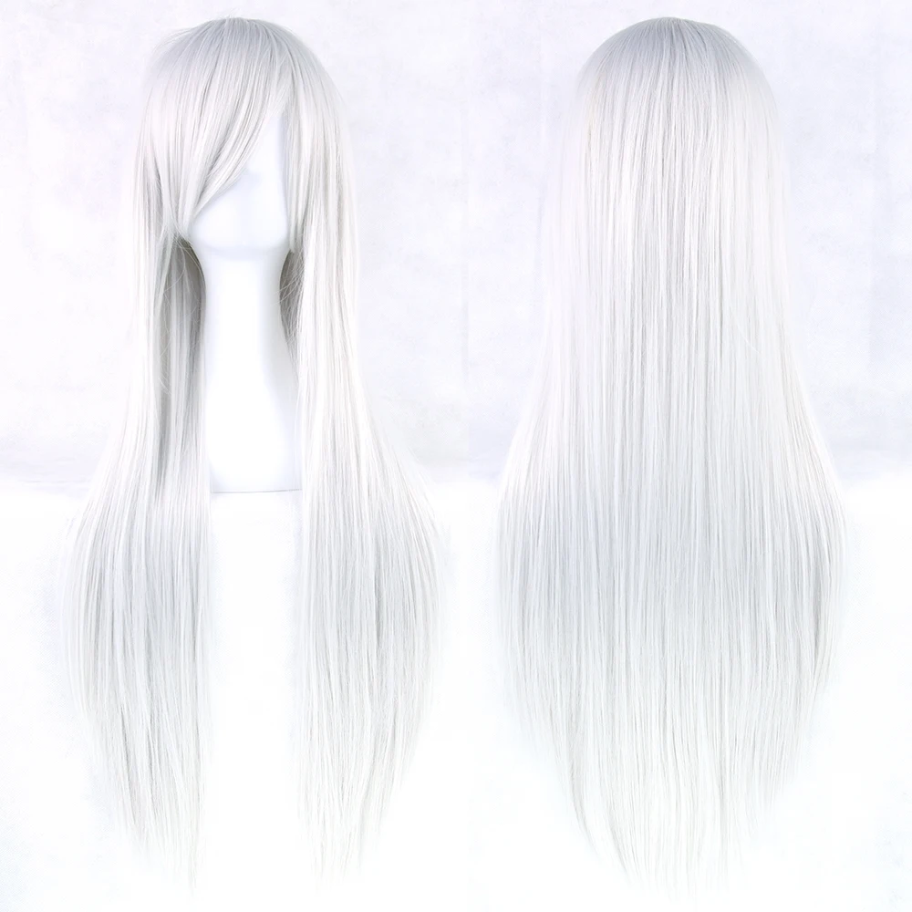 Soowee 24 цвета 80 см Длинные Синтетические волосы парик для женщин термостойкие волокна парики розовый серый прямые Косплей парики - Цвет: Sliver