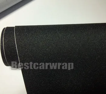 

150X50cm Glitter Black Vinyl Wrap pellicola Stickers Use for Car / motor bike laptop Covering coating vinilo PROTWRAPS