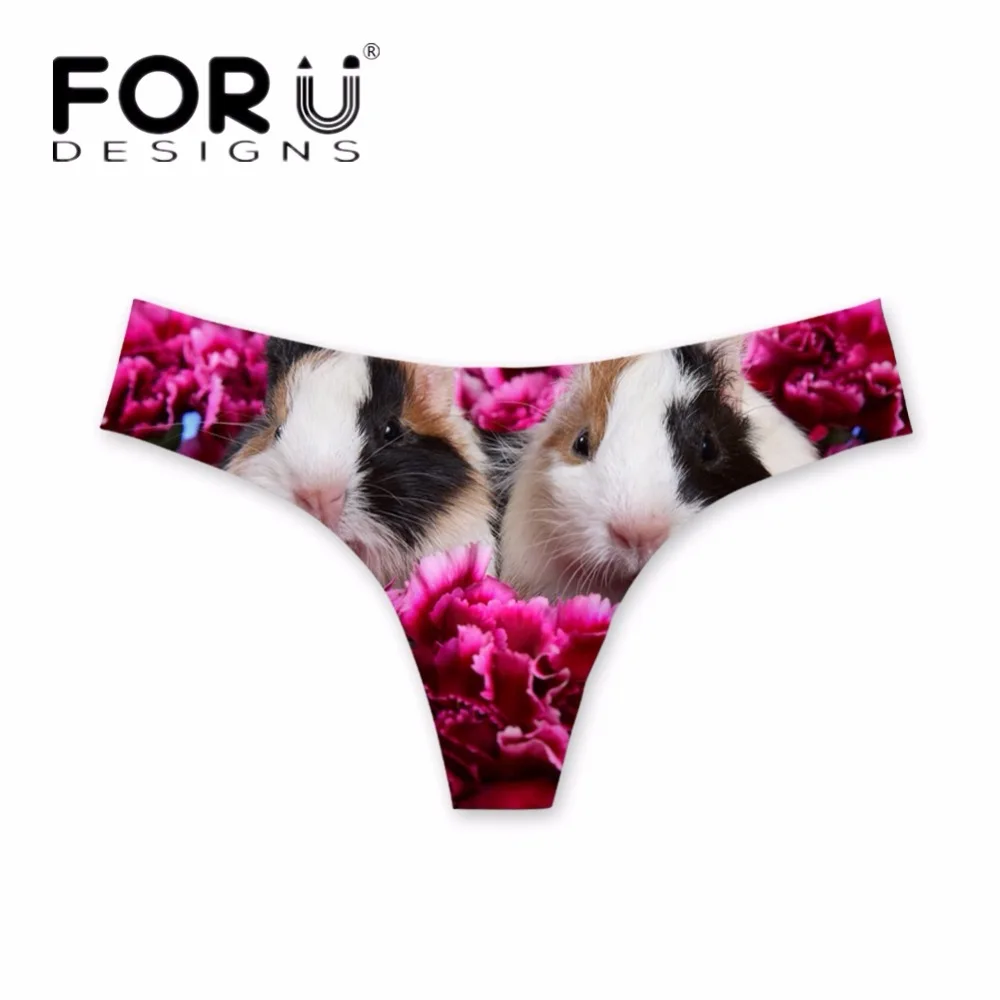 Забавные женские стринги FORUDESIGNS нижнее белье с 3D принтом морской свинки