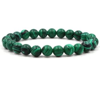 

2pcs/4pcs/set green texture men's natural stone bracelet&bangle homme Leopard head sliver beads bracelet charms jewelry gift