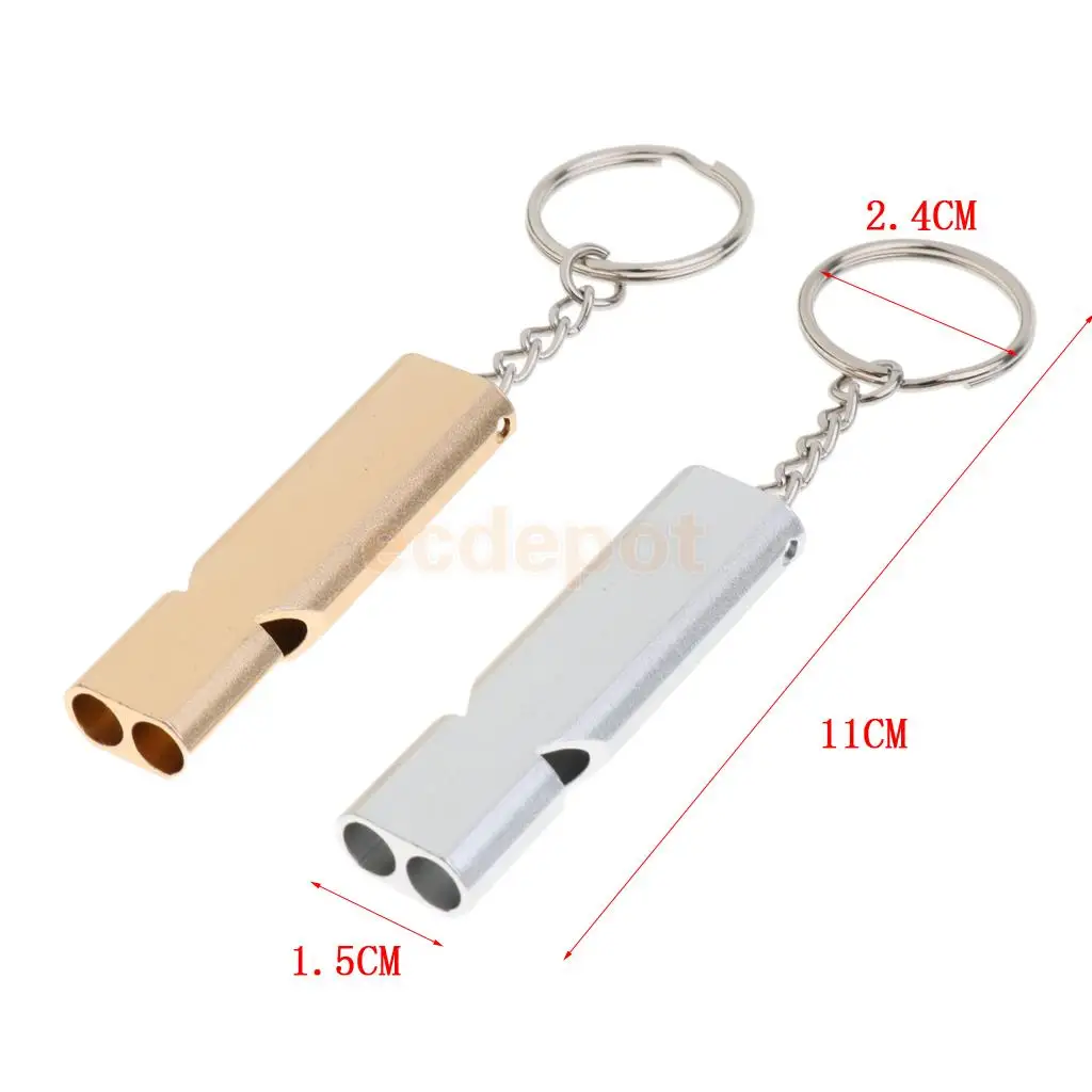 2Pcs Outdoor Double Tube Emergency Survival Whistles for BIrd Parrot Dog Pet Training ( Random Color )