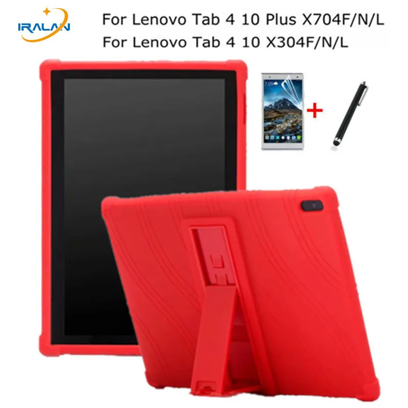

Soft Silicon Back Case for Lenovo Tab 4 10 TB-X304F X304N/L Tablet TPU Shockproof Cover for TAB 4 10 Plus TB-X704F/N/L+Stylus