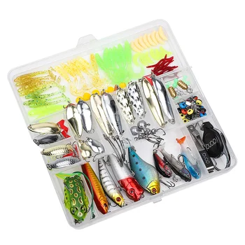 

DONQL Fishing Lure Set Mixed Minnow Crankbait Metal Spoon Soft Fishing Baits Kit Hooks With Box Fishing Tackle Accessories