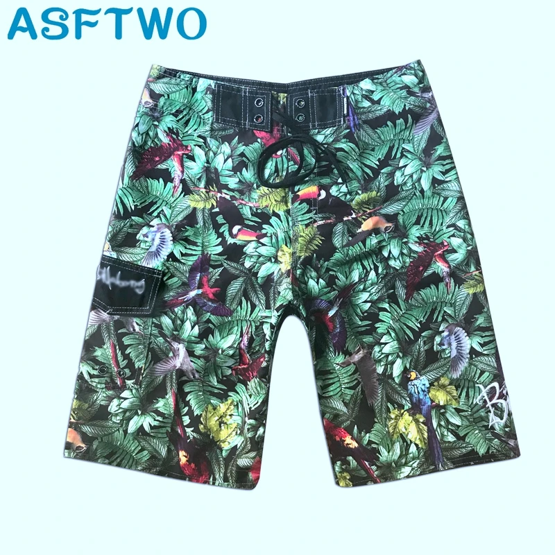 

Quick Dry Polyester Surf Shorts Mens Bermuda Printed Beach Shorts Large Size XL XXL