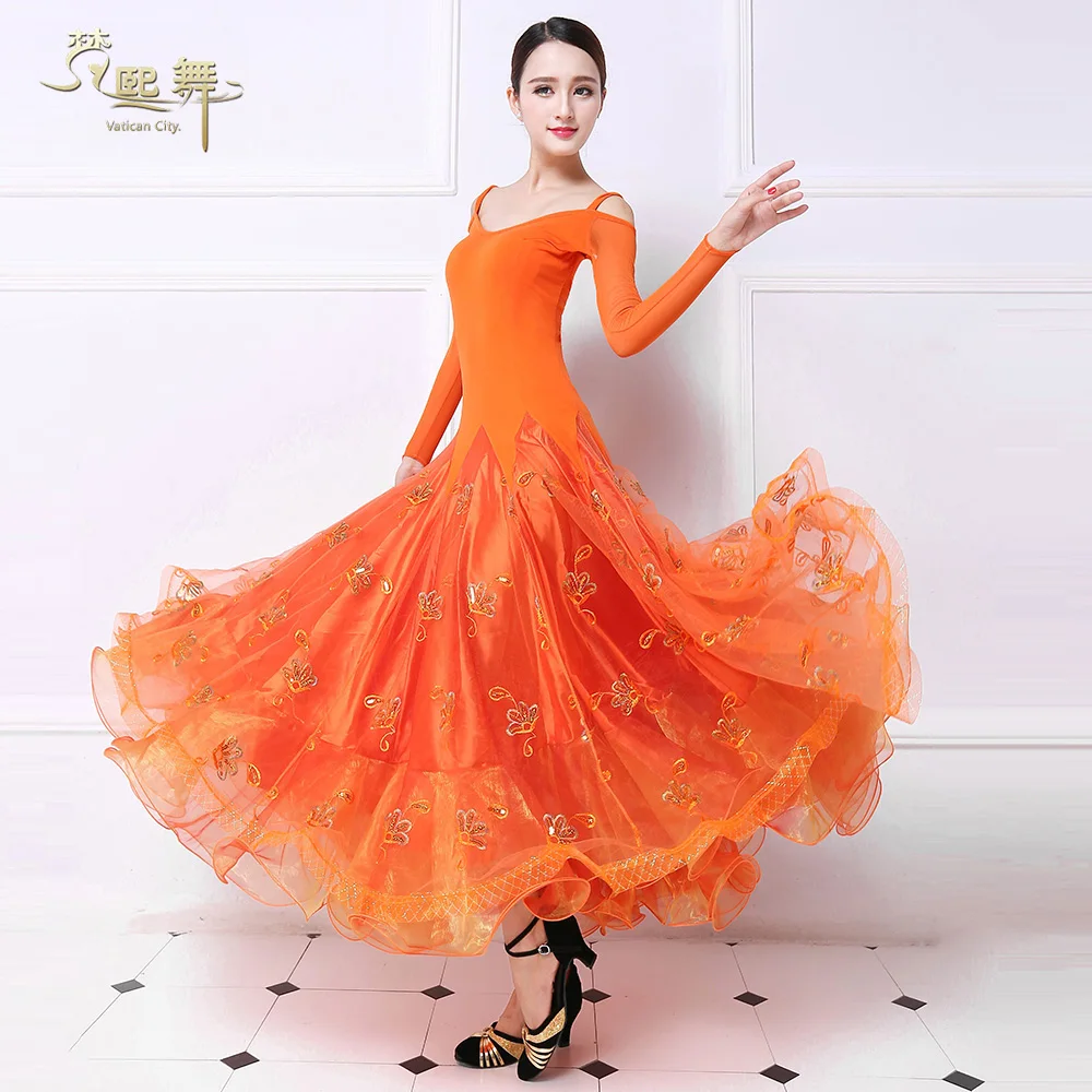 

Lady Customized Ballroom Dance Dress Girls Dancing Competition Dress Women Tango Flamenco Suit Waltz Dancing Customes D-0370