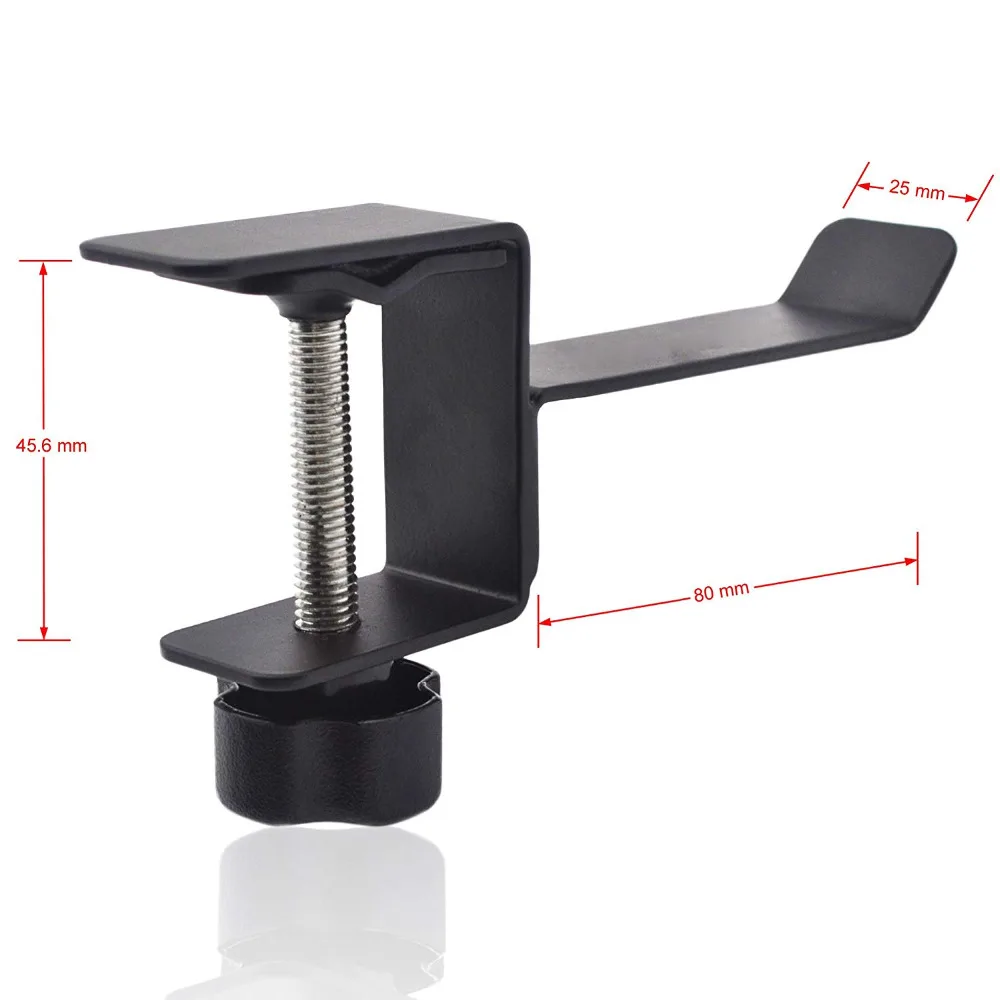 Headset Holder Universal Metal Headphone Holder Hanger Clip with Adjustable Clamp for Computer Desk Black 