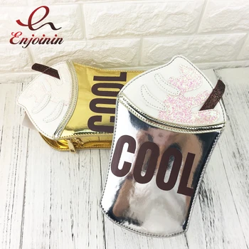 

Fun fashion ice cream cup shape silver&gold chain chain ladies casual shoulder bag handbag women's crossbody mini messenger bag