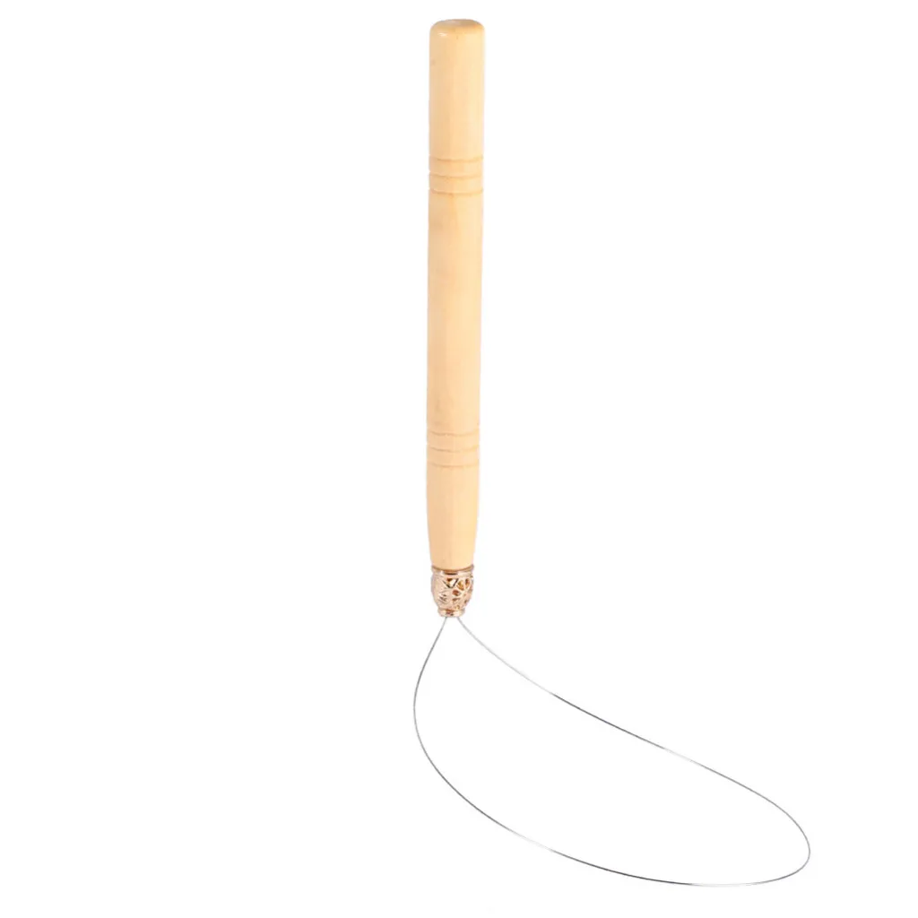 3pcs Wooden Crochet Hook Pulling Needle Loop Threader Tool For Hair