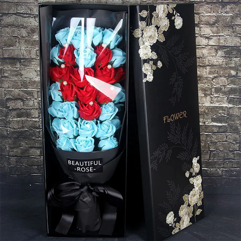 Flone 33 шт. ароматизированное Мыло цветочный букет розы Мыло Цветы Подарочная коробка искусственная Роза креативный День Святого Валентина подарок на день рождения Декор