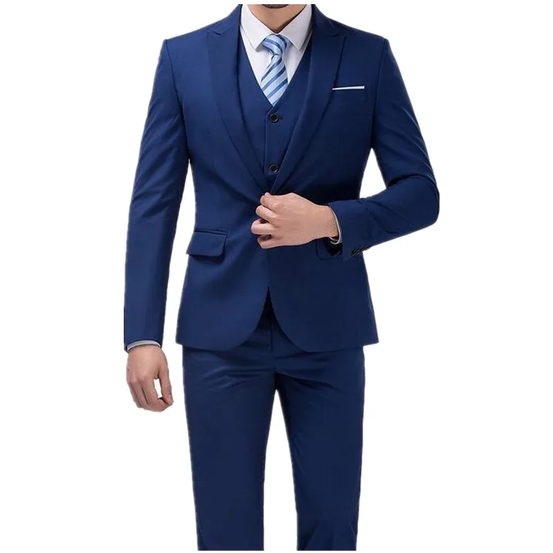 Voucher Offer of  Custom men's suits lapel single-breasted suit elegant pure blue suit of cultivate one's morality co
