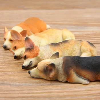 

4pcs/lot Sleepy Series Kawaii Corgi Shiba Inu PVC Action Figures Toys Refrigerator Paste DIY Home Decoration Accessories Toys