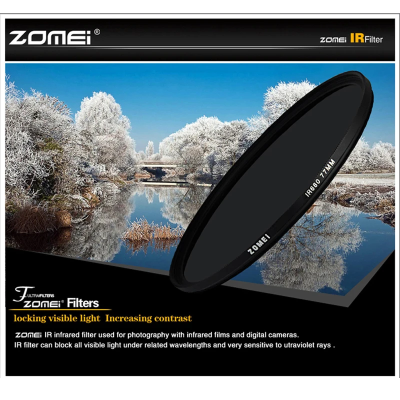 

Zomei Infrared IR filter 680nm 720nm 760nm 850nm 950nm IR filter 37mm 49mm 52mm 58mm 67mm 72mm 82mm for SLR DSLR camera lens