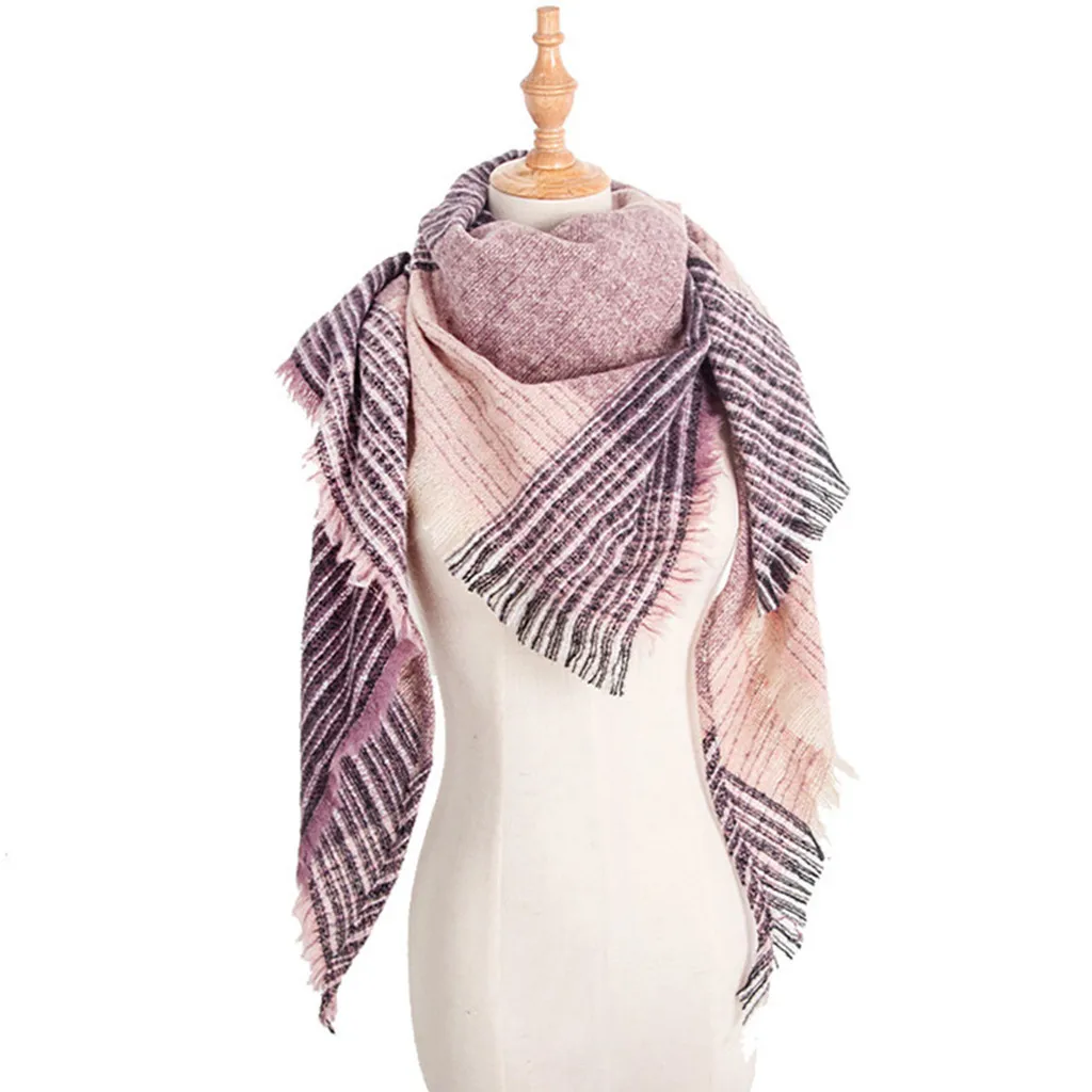Модные женские шарфы, цветные длинные шарфы, зимний теплый полосатый большой шарф, мягкий шарф, женский шарф#30
