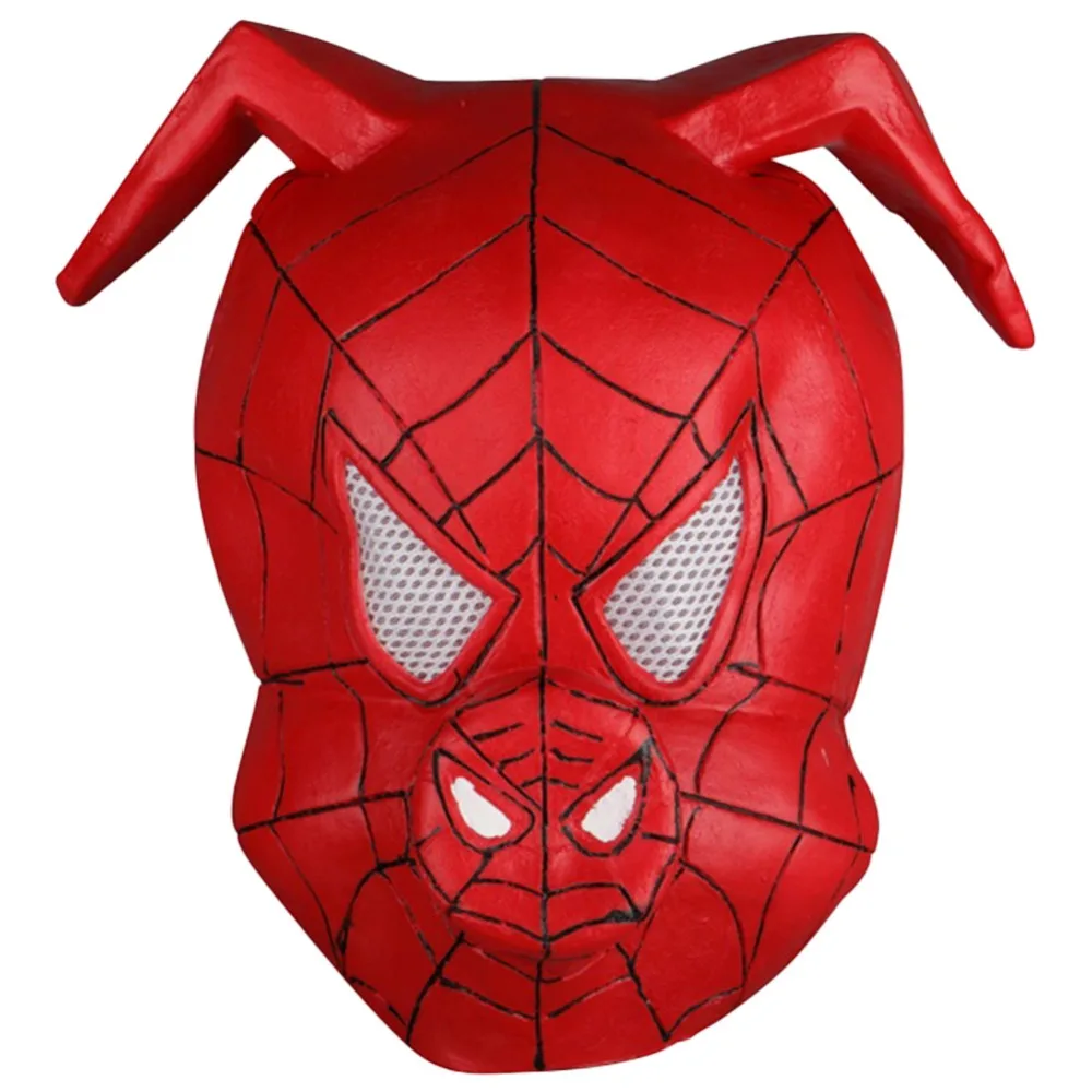 

Spider-Ham Masks Cosplay Spider-Man: Into the Spider-Verse Full Face Latex Mask Halloween Carnival Prop