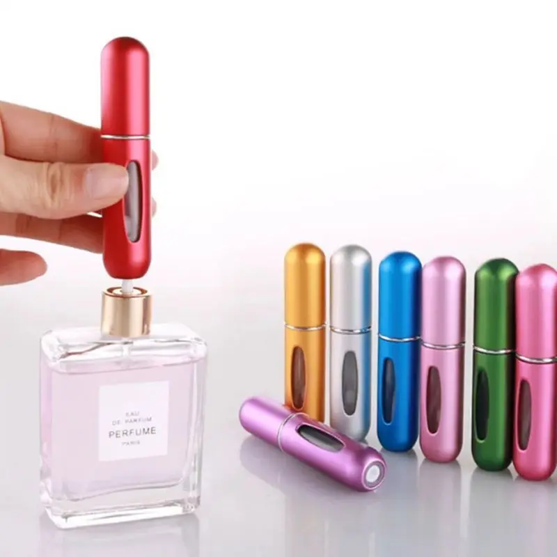 

5ml Portable Travel Mini Refillable Empty Perfume Bottle Atomizer Scent Pump Spray Case Aluminum Cosmetic Container Dispenser