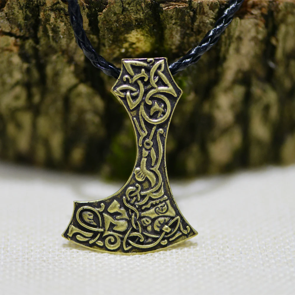 LANGHONG 1 шт. Norse Viking подвеска в виде топора ожерелье на основе Mammen из Дании бородатый