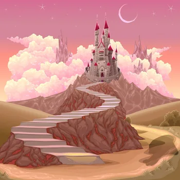 

Laeacco Cartoon Mountain Castle Baby Fairy Tale Photography Backgrounds Custom Photographic Backdrops For Home Photo Studio