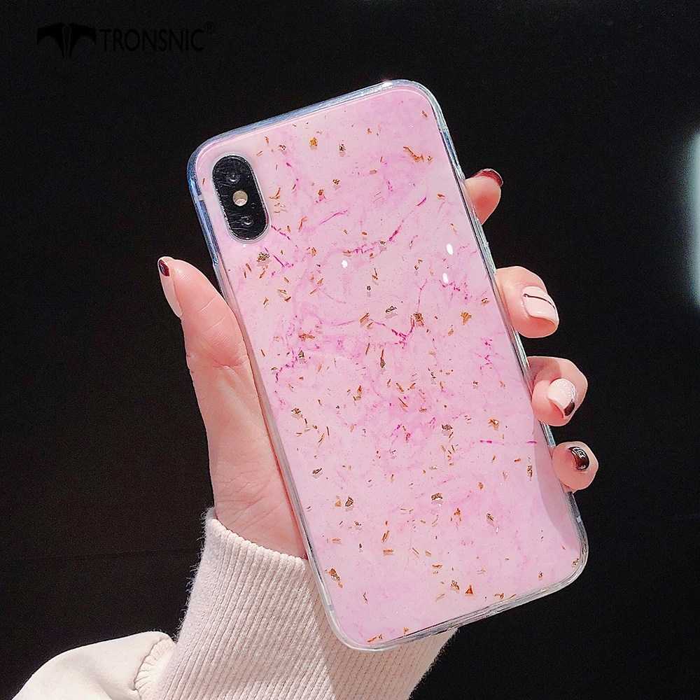 Блестящий чехол TRONSNIC для телефона iPhone X XS MAX XR цветные чехлы из золотой фольги 6s 6 7 8