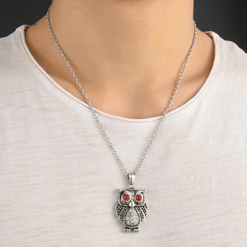 

Fashion jewelry Europe and America Fashion Man&woman Stainless Steel Owl Pendant Necklace#201
