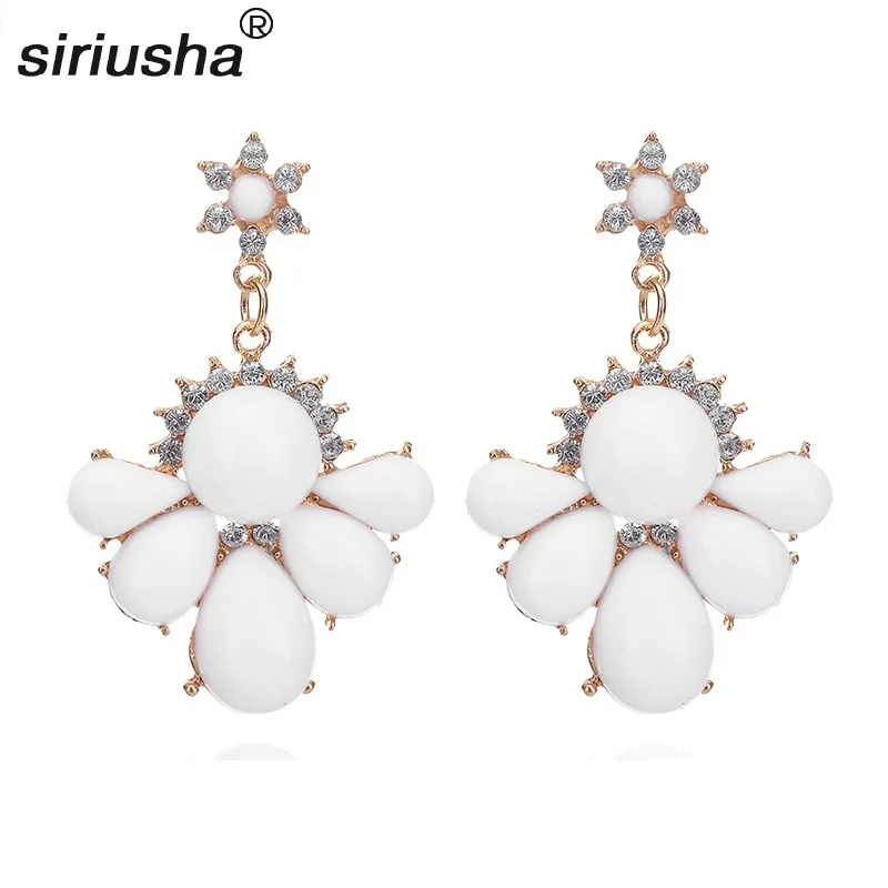 

Exaggeration stone Tassel Earrings Foreign Trade Simple Fresh Earrings Sweet Flower Earrings Wholesale S272