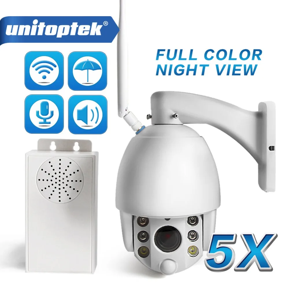 

Wireless PTZ Dome IP Camera WIFI Outdoor 1080P 5x Zoom CCTV Security Video Camera IR 60M Radar Detection Audio Talk Speaker