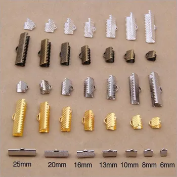 

50pcs Cord Crimp End Beads Buckle Tips Clasp Cord Flat Cover Clasps For Jewelry Making Findings Diy Necklace Bracelet Connectors