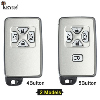 Keyforkess per Toyota Alphard Estima Vellfire Smart Card Chiave Auto Chiave A Distanza Caso di Borsette Fob 4/5 Button Con Lama Uncut Bianco colore
