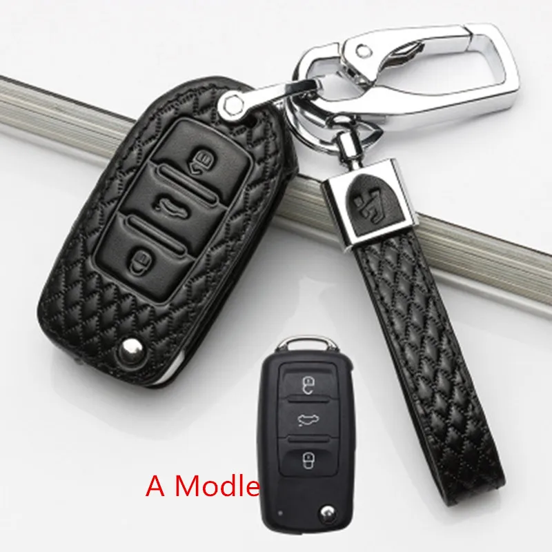Чехол для ключей из натуральной кожи Volkswagen polo passat golf 5 6 tiguan Gol CrossFox Plus Eos Scirocco