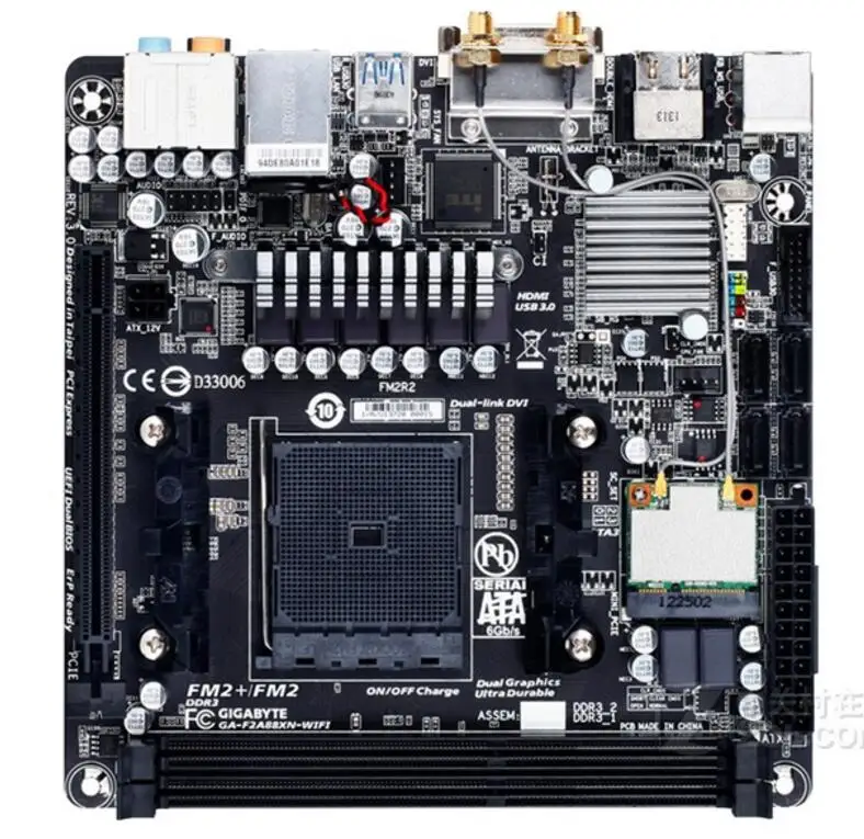 MINI-ITX 17*17 HTPC для Gigabyte GAF2A88XN-WIFI оригинальная б/у материнская плата F2A88XN-WIFI A88X Socket FM2 +