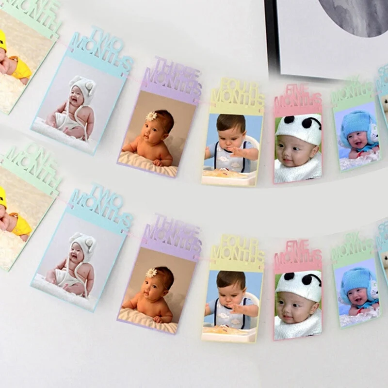 

1st Birthday Bunting Garland Banners 26*18CM Baby Boys Girls Monthly Bunting Photo Props