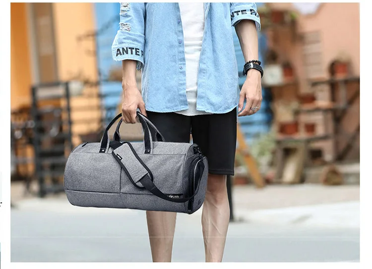 LeTrend новая мода серый дорожная сумка Творческий сумки на плечо Для Мужчин's Сумки Многофункциональный короткой поездки посылка
