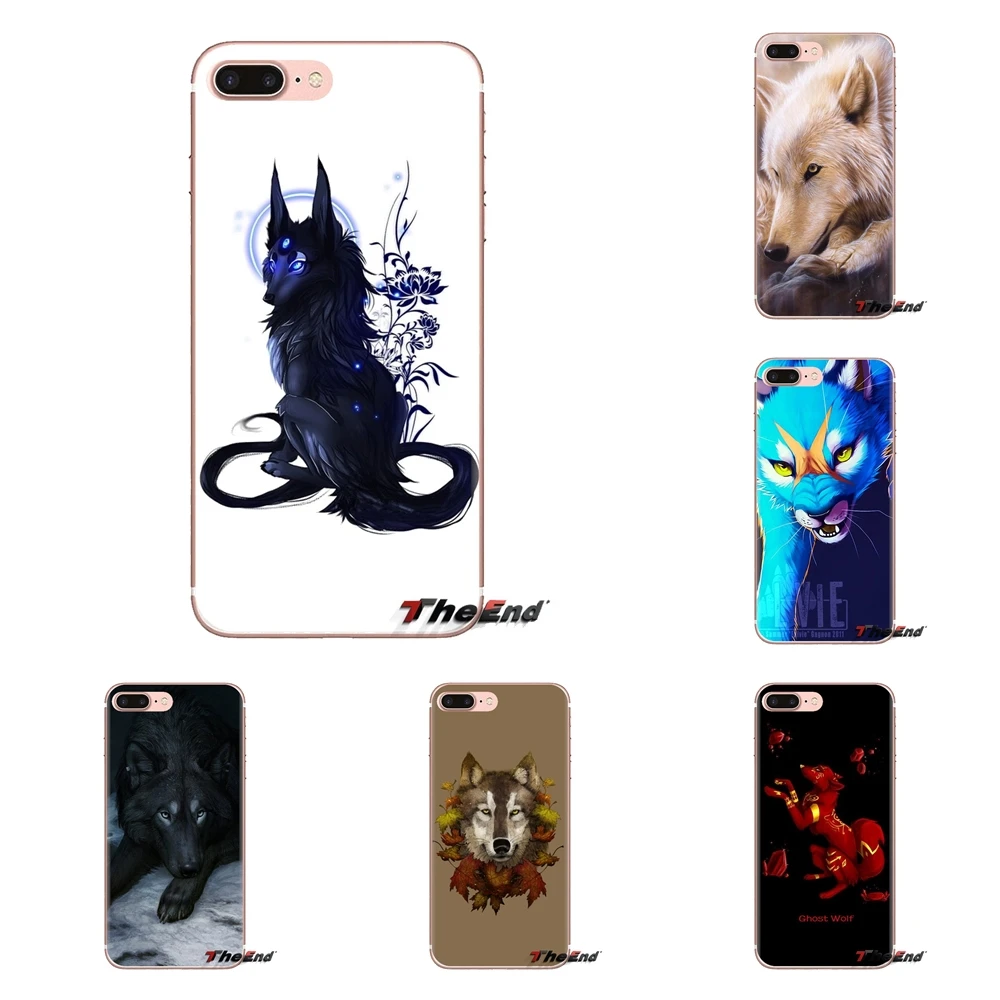 For Samsung Galaxy S3 S4 S5 Mini S6 S7 Edge S8 S9 S10 Plus Note 3 4 5 8 9 Wolf Wolves and Spirit Animal Print Silicone Skin Case |