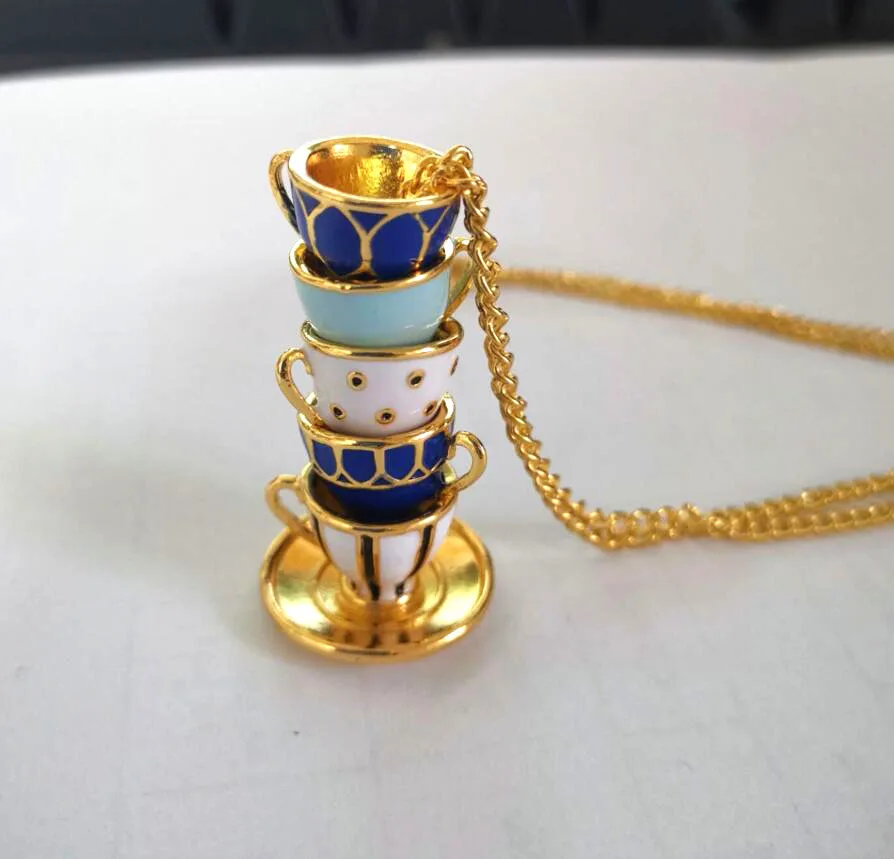 

2019 New Fashion Necklace jewelry Alloy Enamel Glaze Teacup Necklace