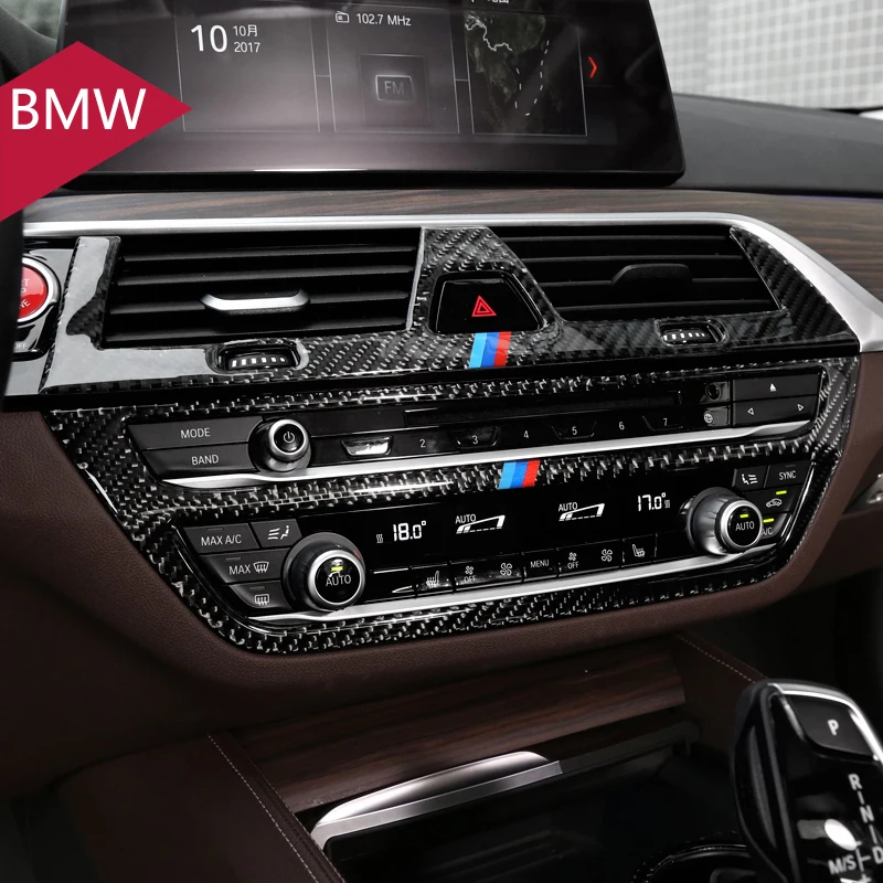 Для BMW G30 G38 6GT карбоновое волокно внутреннее управление CD панель Крышка отделка кондиционер Выход рамка украшения отделка Аксессуары