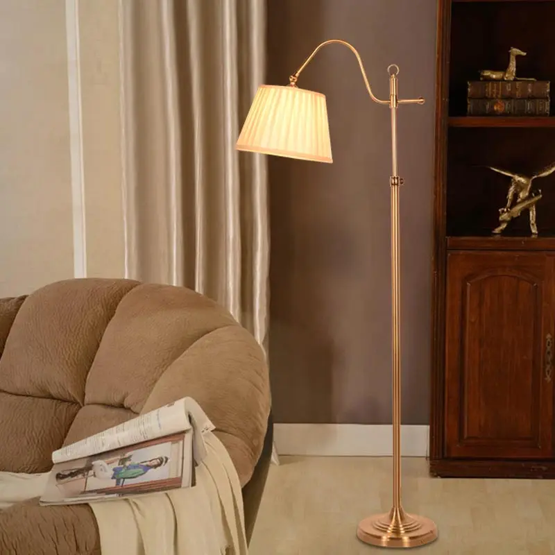 

Classic Floor Lamp Modern Office Desk Bedroom Adjustable Direction Standing Lamp Copper Color Home Lighting