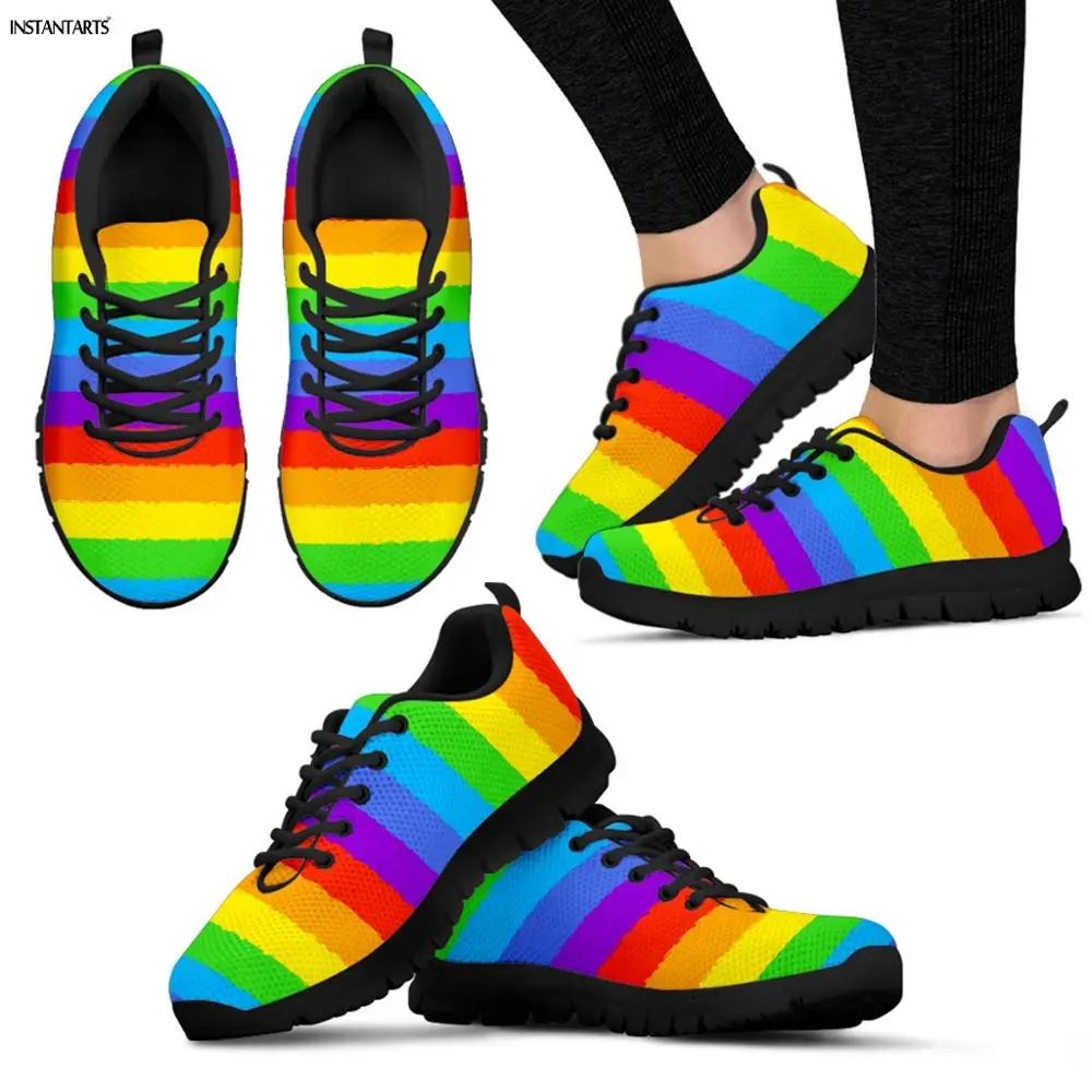 Кроссовки INSTANTARTS с радужным флагом Pride мужские и женские кроссовки на шнуровке