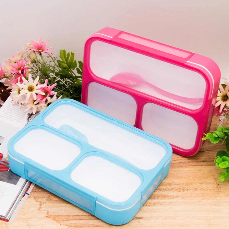 2 plus 1 Sealed Lunch Boxs Containers With Compartment Japanese Lunch