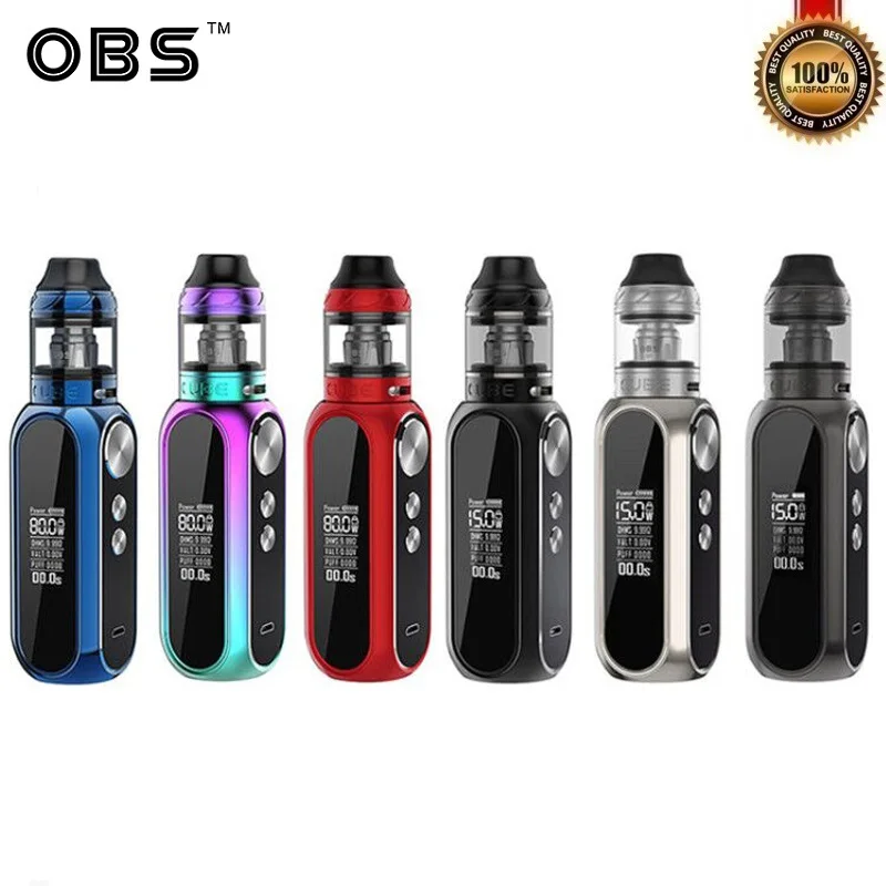 Оригинальный OBS Cube Starter E-cigarette Kit 3000 мАч 80 Вт коробка мод с Sub Ом Vape Танк встроенный 23600 аккумулятор Vapor Kit Vs Drag 2