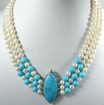 

3 Rows green gem White Pearl Crystal stone Pendant Necklace Quartz Fine Bridal wide watch wings women queen