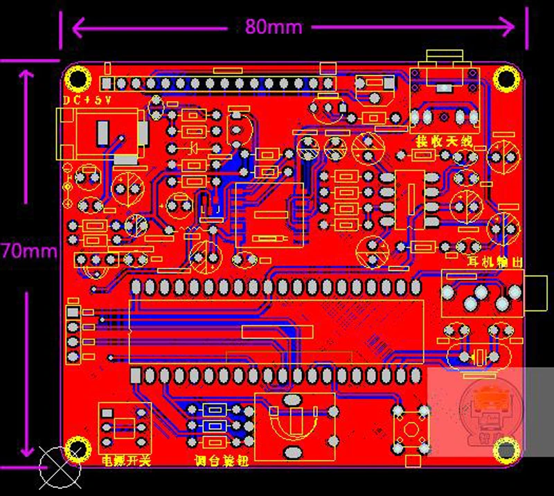 1 шт. готовая плата радиоприемника STC89C52+ TDA5807+ TDA2822 мини-Ручка Тип Цифровой FM стерео плата радиоприемника 89-108 МГц DC 5 В G1-003